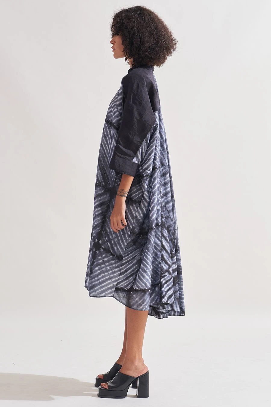 Amrich Black Shibori Handcrafted Jane Dress 4 Amrich Black Shibori Handcrafted Jane Dress - Image 2
