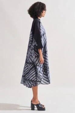 Amrich Black Shibori Handcrafted Jane Dress 10 Amrich Black Shibori Handcrafted Jane Dress -Echoo Clothing Shop 0404amr04 3