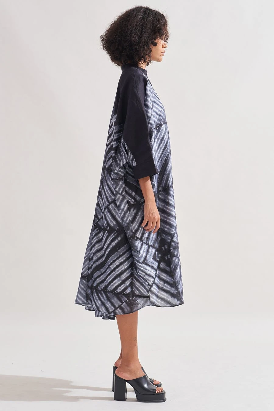 Amrich Black Shibori Handcrafted Jane Dress 5 Amrich Black Shibori Handcrafted Jane Dress - Image 3
