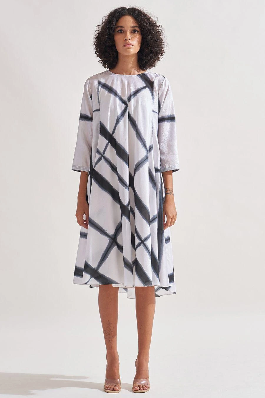 Amrich Black & White Handcrafted Shibori Dress 3 Amrich Black & White Handcrafted Shibori Dress