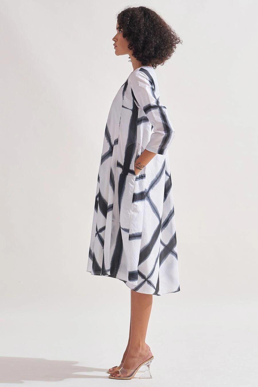 Amrich Black & White Handcrafted Shibori Dress 4 Amrich Black & White Handcrafted Shibori Dress - Image 2