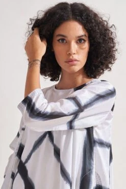 Amrich Black & White Handcrafted Shibori Dress 12 Amrich Black & White Handcrafted Shibori Dress -Echoo Clothing Shop 0404amr13 5