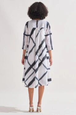 Amrich Black & White Handcrafted Shibori Dress 13 Amrich Black & White Handcrafted Shibori Dress -Echoo Clothing Shop 0404amr13 6