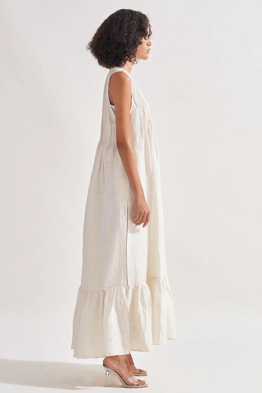 Amrich White Riki Pleated Maxi Dress 5 Amrich White Riki Pleated Maxi Dress - Image 3