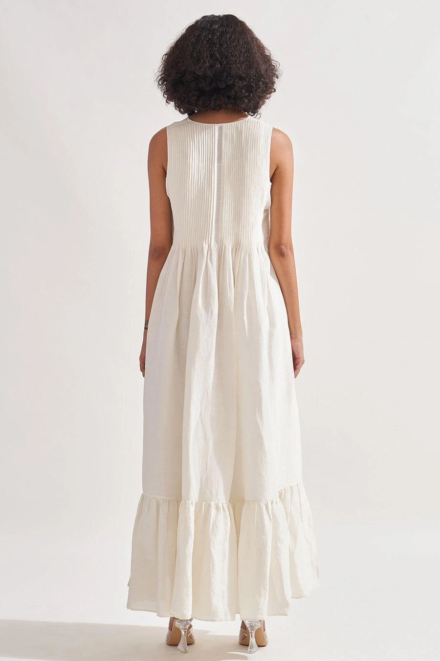 Amrich White Riki Pleated Maxi Dress 7 Amrich White Riki Pleated Maxi Dress - Image 5