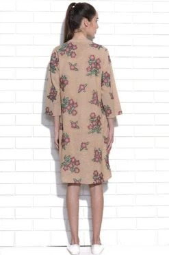 Umbar Beige Floral Embroidered Tunic Dress -Echoo Clothing Shop 08um 08 4