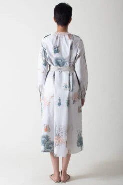 SUKETDHIR White Printed Poplin Shirt Dress 11 SUKETDHIR White Printed Poplin Shirt Dress -Echoo Clothing Shop 101sd34 5