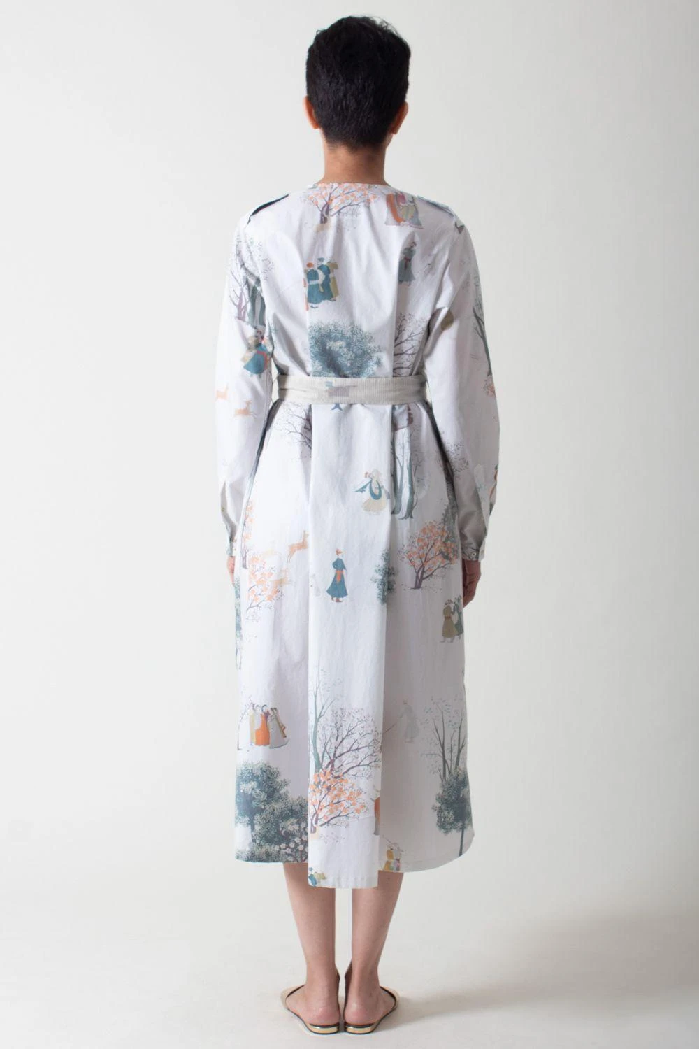 SUKETDHIR White Printed Poplin Shirt Dress 7 SUKETDHIR White Printed Poplin Shirt Dress - Image 5