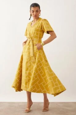 SNOB Daichi Clover Printed Dress -Echoo Clothing Shop 10823sb8 3