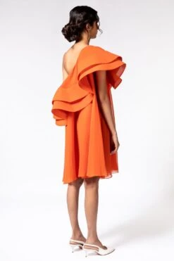 Gauri & Nainika Orange One Shoulder Ruffle Dress -Echoo Clothing Shop 112gn4 4