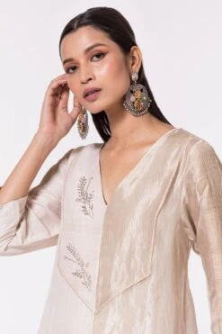 Bodhi Tree Ivory Half & Half Embroidered Kaftan Dress -Echoo Clothing Shop 124bt10 4