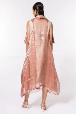 Bodhi Tree Ivory Silk Zari Cowl Drape Dress With Jacket -Echoo Clothing Shop 124bt19 5