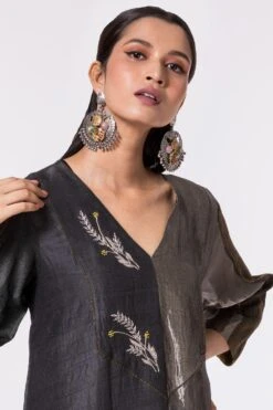 Bodhi Tree Charcoal Half & Half Kaftan Dress 10 Bodhi Tree Charcoal Half & Half Kaftan Dress -Echoo Clothing Shop 124bt20 4
