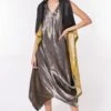Bodhi Tree Silk Zari Cowl Drape Dress With Jacket 1 Bodhi Tree Silk Zari Cowl Drape Dress With Jacket -Echoo Clothing Shop 124bt9 1