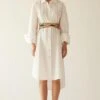 Mini Sondhi Off White Embellished Shirt Dress 1 Mini Sondhi Off White Embellished Shirt Dress -Echoo Clothing Shop 12723ms35 1