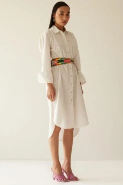Mini Sondhi Off White Embellished Shirt Dress 9 Mini Sondhi Off White Embellished Shirt Dress -Echoo Clothing Shop 12723ms35 2