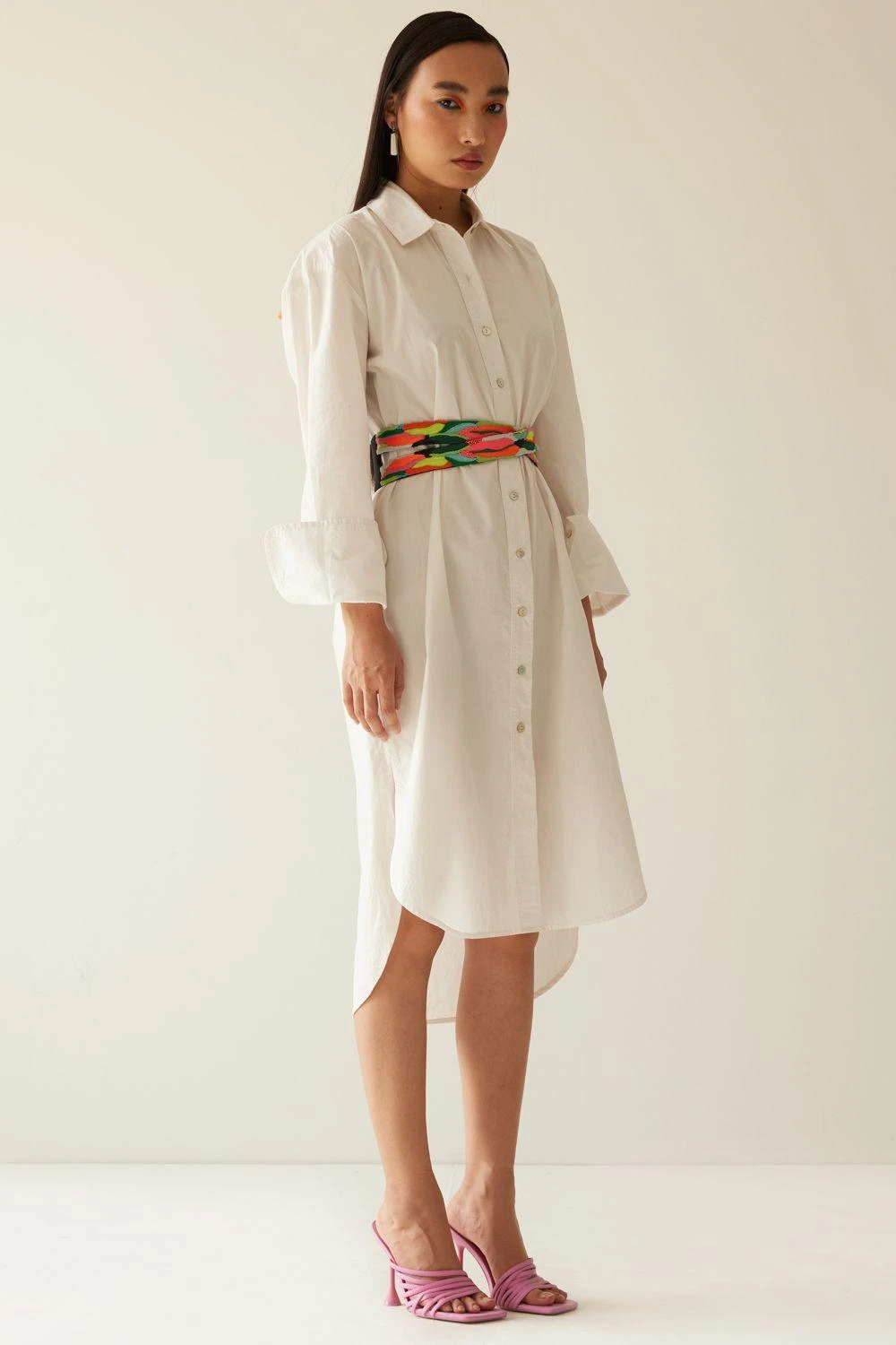 Mini Sondhi Off White Embellished Shirt Dress 4 Mini Sondhi Off White Embellished Shirt Dress - Image 2