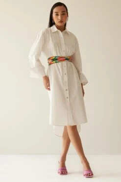Mini Sondhi Off White Embellished Shirt Dress 10 Mini Sondhi Off White Embellished Shirt Dress -Echoo Clothing Shop 12723ms35 3