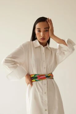 Mini Sondhi Off White Embellished Shirt Dress 11 Mini Sondhi Off White Embellished Shirt Dress -Echoo Clothing Shop 12723ms35 4