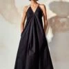 Khara Kapas Black Sand Castle Midi Dress