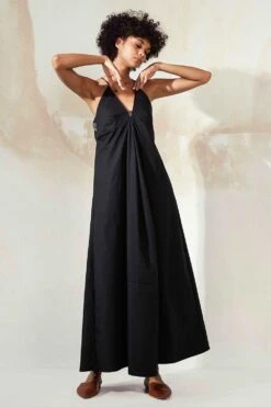 Khara Kapas Black Sand Castle Midi Dress 9 Khara Kapas Black Sand Castle Midi Dress -Echoo Clothing Shop 12923kk13 3