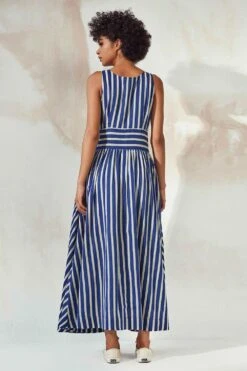 Khara Kapas Light House Striped Dress 11 Khara Kapas Light House Striped Dress -Echoo Clothing Shop 12923kk31 5