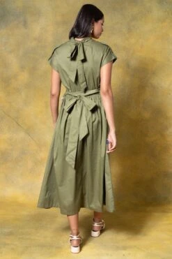 GRAINE Olive Green Cutout Dress 11 GRAINE Olive Green Cutout Dress -Echoo Clothing Shop 1304gra01 5