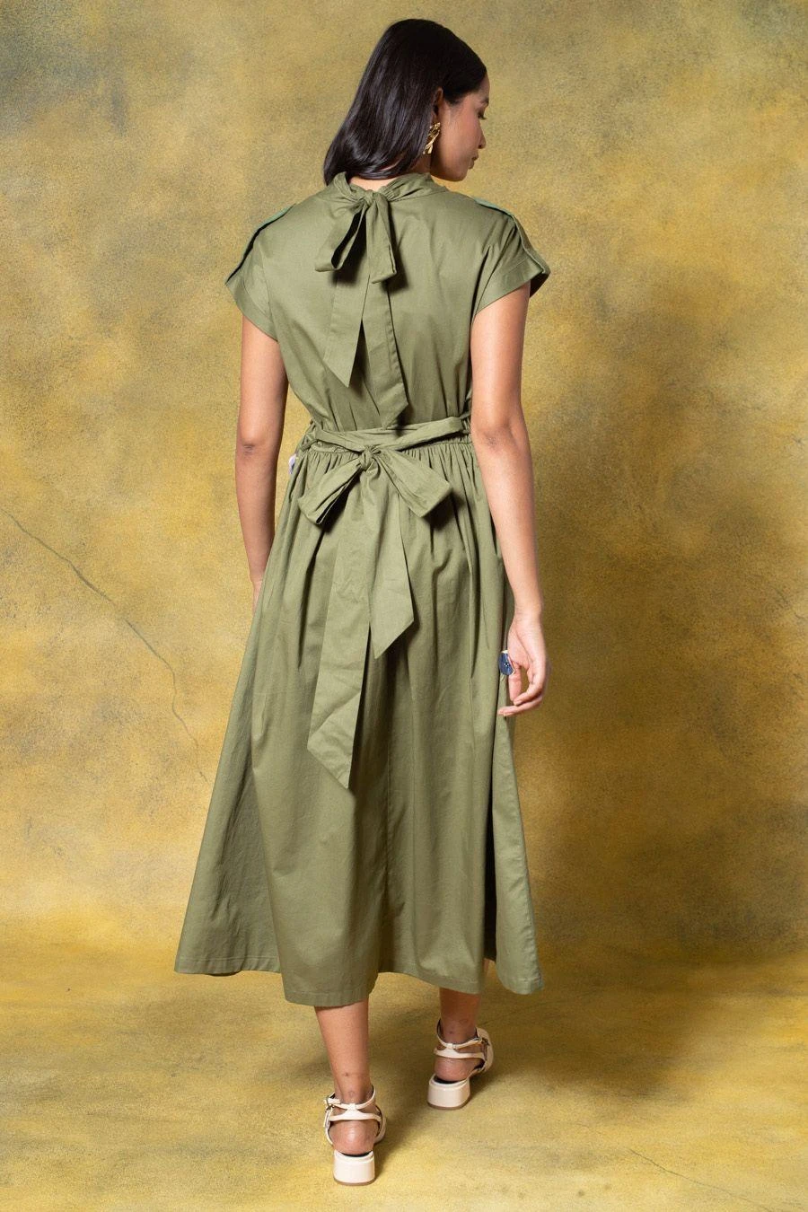 GRAINE Olive Green Cutout Dress 7 GRAINE Olive Green Cutout Dress - Image 5