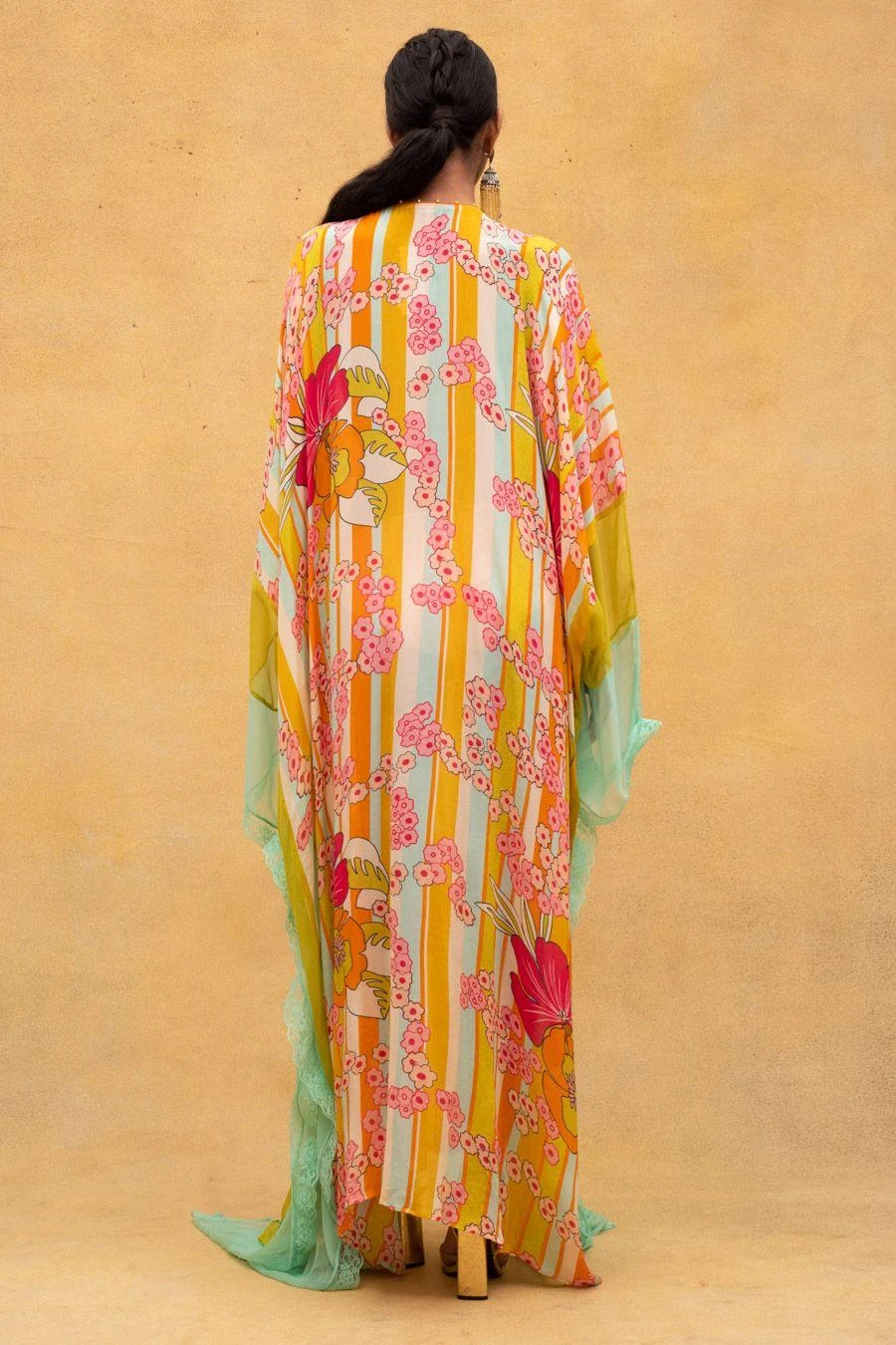 CAPISVIRLEO Multicoloured Chiffon Kaftan Dress 7 CAPISVIRLEO Multicoloured Chiffon Kaftan Dress - Image 5