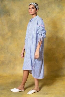 SavioJon Blue Collared High-low Dress -Echoo Clothing Shop 13423sj8 3