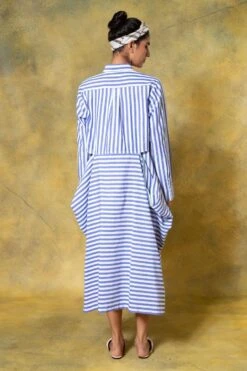SavioJon Blue Striped Cutout Dress 11 SavioJon Blue Striped Cutout Dress -Echoo Clothing Shop 13423sj9 5