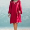 Ikai Persian Pink Cutwork Frill Dress