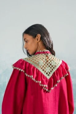 Ikai Persian Pink Cutwork Frill Dress 10 Ikai Persian Pink Cutwork Frill Dress -Echoo Clothing Shop 1411ik52 4