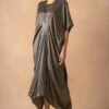 Inca Sleek Grey Corded Kaftan Dress