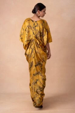 Inca Indian Yellow Marble Print Drape Dress -Echoo Clothing Shop 15124inca9 5