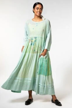 Injiri Sea Blue Jamdani Dress