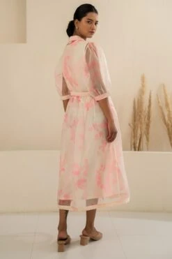 Arcvsh By Pallavi Singh Pink Petal Double Layered Dress -Echoo Clothing Shop 170623ap02 3