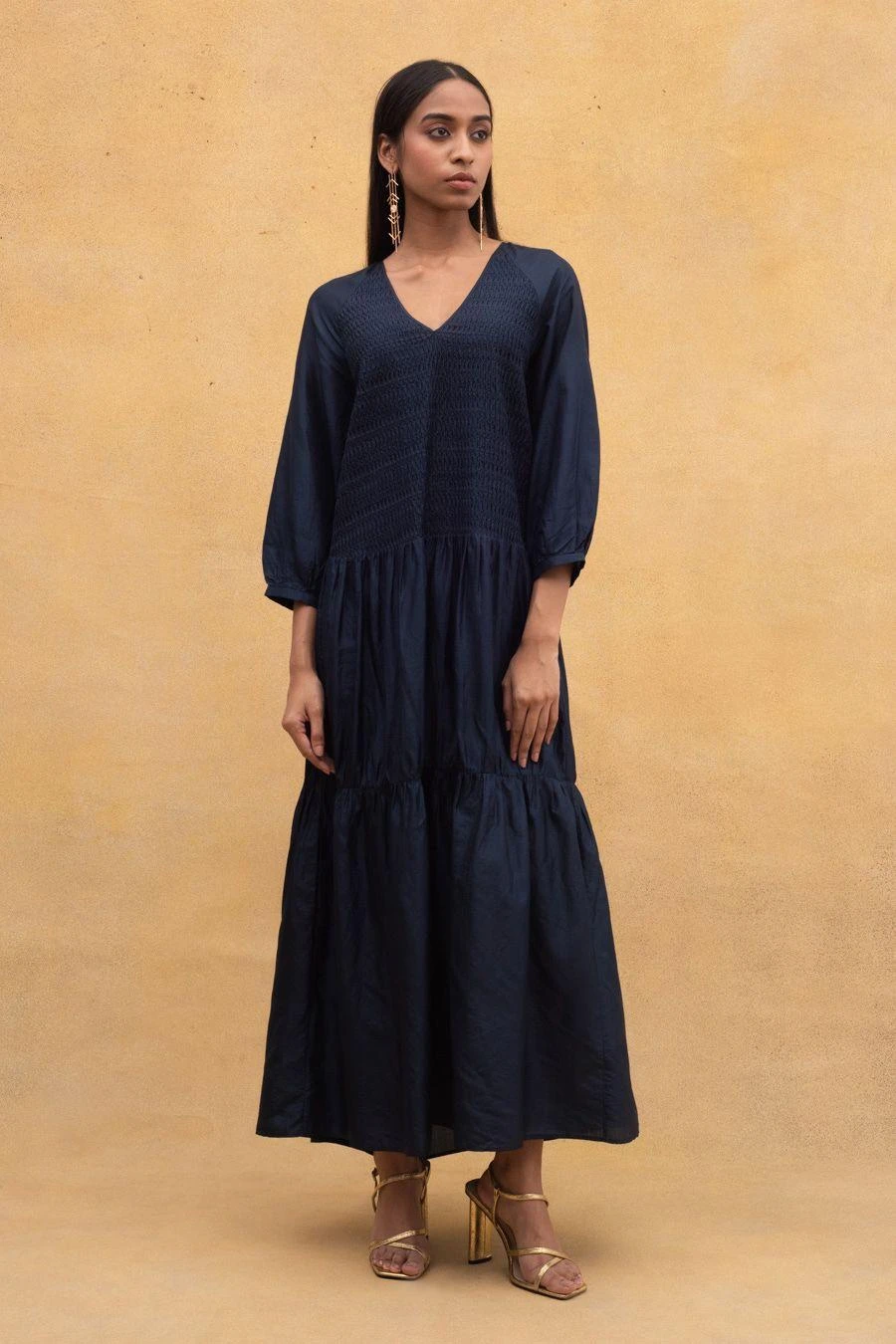 SWGT Blue Textured & Tiered Dress 3 SWGT Blue Textured & Tiered Dress