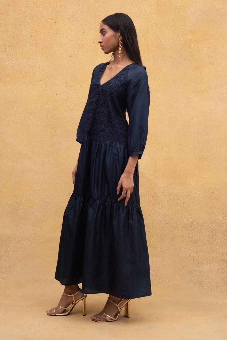 SWGT Blue Textured & Tiered Dress 4 SWGT Blue Textured & Tiered Dress - Image 2