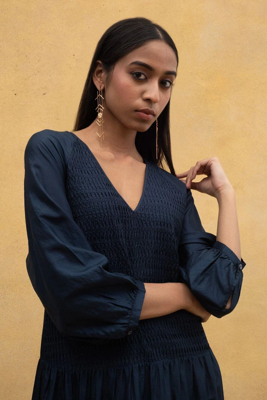 SWGT Blue Textured & Tiered Dress 6 SWGT Blue Textured & Tiered Dress - Image 4