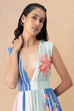 Vineet Rahul Johanna Lily V Neck Sleeveless Dress 10 Vineet Rahul Johanna Lily V Neck Sleeveless Dress -Echoo Clothing Shop 17823vr16 4