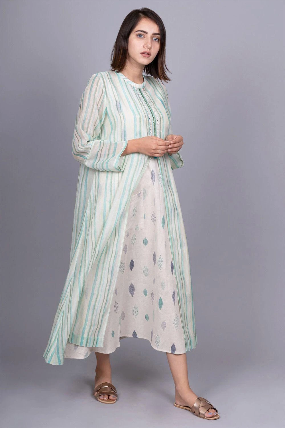 Meghna Panchmatia Mint Green Chanderi Dress 3 Meghna Panchmatia Mint Green Chanderi Dress