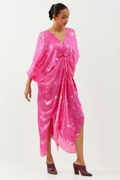 Inca Pink Splatter Kaftan Dress