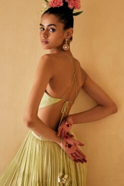 Punit Balana Mint Resham Work Tiered Dress -Echoo Clothing Shop 19723pb10 3