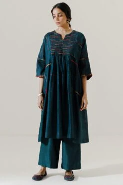 Sunira Designs Green Mool Dress With Kimono Style Sleeves -Echoo Clothing Shop 197sun11 3