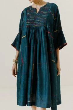 Sunira Designs Green Mool Dress With Kimono Style Sleeves -Echoo Clothing Shop 197sun11 6