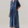 Sunira Designs Blue Mool Kaftan Midi Dress -Echoo Clothing Shop 197sun13 1