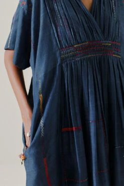 Sunira Designs Blue Mool Kaftan Midi Dress -Echoo Clothing Shop 197sun13 4