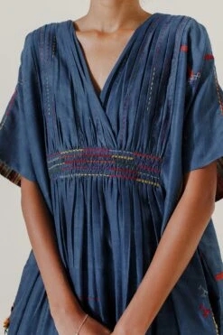 Sunira Designs Blue Mool Kaftan Midi Dress -Echoo Clothing Shop 197sun13 5