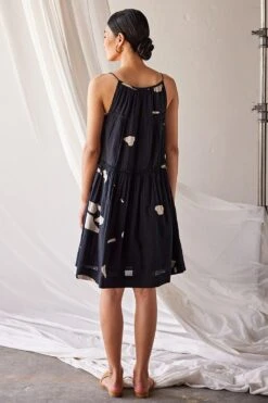 Khara Kapas Black Terracotta Print Tiered Dress -Echoo Clothing Shop 19923kk20 4